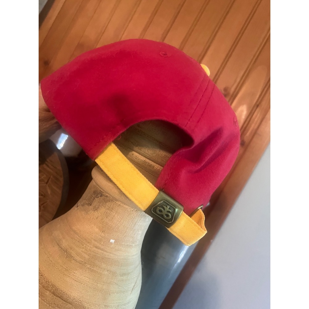 Pioneer A DuPont Company Red Cotton Adjustable Baseball Cap Hat Yellow Trim Logo - Picture 4 of 9